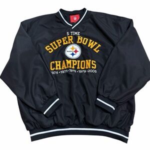 Pittsburgh Steelers 5x Super Bowl Champions Pullover Jacket Mens XXL